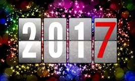 2017 Happy New Years. Card Happy New Year 2017 colorful. loose-leaf calendar. Greeting card with bokeh stock illustration 2017 Happy New Years. Card Happy New Year 2017 colorful. loose-leaf calendar. Greeting card with bokeh stock illustration