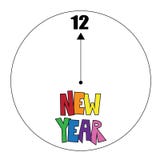 Happy New Years Isolated Clock. Happy New Years Colorful Isolated Clock stock illustration Happy New Years Isolated Clock. Happy New Years Colorful Isolated Clock stock illustration