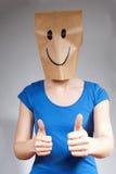 Happy person. A happy anonymous person holding thumbs up royalty free stock photos Happy person. A happy anonymous person holding thumbs up royalty free stock photos