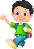 Happy school boy cartoon royalty free illustration Happy school boy cartoon royalty free illustration