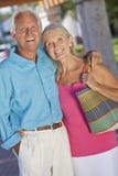 Happy Senior Couple Smiling Outside in Sunshine Royalty Free Stock Photo Happy Senior Couple Smiling Outside in Sunshine Royalty Free Stock Photo