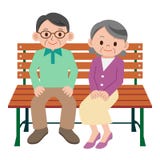 Happy senior couple vector illustration Happy senior couple vector illustration