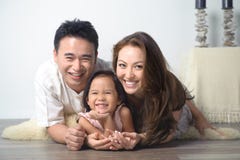 Happy Smiling Asian Family