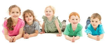 Happy Smiling Group Of Kids On Floor Royalty Free Stock Photos Happy Smiling Group Of Kids On Floor Royalty Free Stock Photos