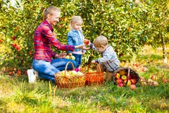 Happy Smiling mother with children, boy and girl stock images Happy Smiling mother with children, boy and girl stock images