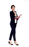 Happy Successful Business Woman With Red Folder Royalty Free Stock Images