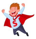 Happy superhero businessman fly vector illustration Happy superhero businessman fly vector illustration