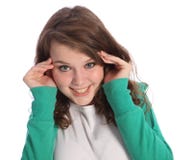 Happy surprise for high school teenager girl stock image Happy surprise for high school teenager girl stock image