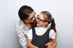 Happy surprising mother and excite kid in fashion stock photography Happy surprising mother and excite kid in fashion stock photography