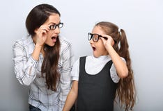 Happy surprising mother and excite kid in fashion stock photos Happy surprising mother and excite kid in fashion stock photos