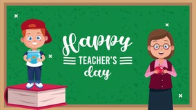 Happy Teachers Day Animation Lettering with Teacher Female and Schoolboy in Chalkboard Stock Footage - Video of school, professional: 195859152 Happy Teachers Day Animation Lettering with Teacher Female and Schoolboy in Chalkboard Stock Footage - Video of school, professional: 195859152