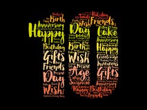 Happy 10th birthday word cloud, holiday concept background