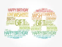 Happy 58th birthday word cloud, holiday concept background