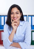 Happy turkish businesswoman at office royalty free stock photography Happy turkish businesswoman at office royalty free stock photography
