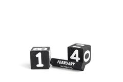 Happy Valentine Day vintage wood calendar for February 14 Royalty Free Stock Image Happy Valentine Day vintage wood calendar for February 14 Royalty Free Stock Image
