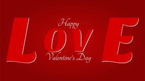 Happy Valentine`s Day - Big love on the red background vector illustration Happy Valentine`s Day - Big love on the red background vector illustration