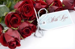 Happy Valentines Day Bouquet Of Red Roses Stock Image