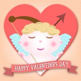 Happy Valentines day cupid in heart shape stock illustration Happy Valentines day cupid in heart shape stock illustration