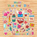 Happy Valentines Day set.Scrapbook set.Sticker. Royalty Free Stock Images Happy Valentines Day set.Scrapbook set.Sticker. Royalty Free Stock Images