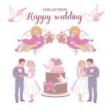 Happy weddings. Vector illustration. Wedding ceremony. Wedding royalty free illustration Happy weddings. Vector illustration. Wedding ceremony. Wedding royalty free illustration