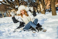 Happy winter holiday. Beautiful winter woman outdoor royalty free stock photography Happy winter holiday. Beautiful winter woman outdoor royalty free stock photography