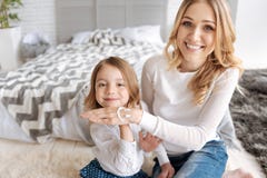 Happy Woman Having A Smiley Face Painted On Her Hand Royalty Free Stock Image Happy Woman Having A Smiley Face Painted On Her Hand Royalty Free Stock Image