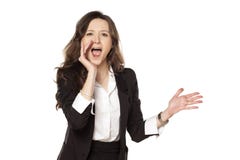 Happy Woman Shouting Royalty Free Stock Photos Happy Woman Shouting Royalty Free Stock Photos