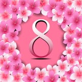 Happy Women` s Day greeting card, women and text 8th March. vector illustration Happy Women` s Day greeting card, women and text 8th March. vector illustration