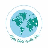 Happy world health day clipart with with world symbols stock illustration Happy world health day clipart with with world symbols stock illustration