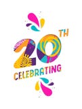Happy 20 year celebration paper cut greeting card vector illustration Happy 20 year celebration paper cut greeting card vector illustration