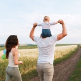 Happy young family enjoy time together outdoors royalty free stock image Happy young family enjoy time together outdoors royalty free stock image