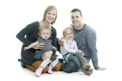 Happy young family isolated on white background Royalty Free Stock Photo Happy young family isolated on white background Royalty Free Stock Photo