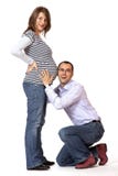 Happy Young Man And His Pregnant Wife Stock Photography Happy Young Man And His Pregnant Wife Stock Photography