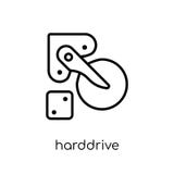 Harddrive icon. Trendy modern flat linear vector Harddrive icon stock illustration Harddrive icon. Trendy modern flat linear vector Harddrive icon stock illustration