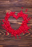 Hart op houten achtergrond Stock Foto