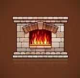 Hauptkamin Weihnachtsherd mit Feuer stock abbildung Hauptkamin Weihnachtsherd mit Feuer stock abbildung