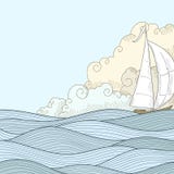 hav för sjöman för fartygdrawhand utformat retro vektor illustrationer hav för sjöman för fartygdrawhand utformat retro vektor illustrationer
