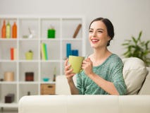 Having Fun Over A Cup Of Coffee Stock Photography Having Fun Over A Cup Of Coffee Stock Photography