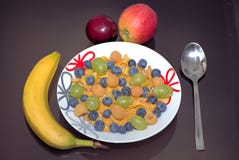 Havreflingor med frukt arkivbilder Havreflingor med frukt arkivbilder
