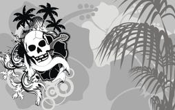Hawaiansk skalletatueringhibiskus background9 vektor illustrationer Hawaiansk skalletatueringhibiskus background9 vektor illustrationer