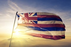 Hawaii state of the United States of America flag textile cloth fabric waving on the top vector illustration Hawaii state of the United States of America flag textile cloth fabric waving on the top vector illustration