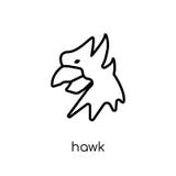Hawk icon. Trendy modern flat linear vector Hawk icon on white b royalty free illustration Hawk icon. Trendy modern flat linear vector Hawk icon on white b royalty free illustration