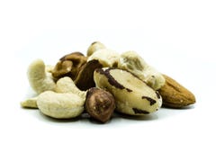 Hazelnut, paranut, migdał, orzech włoski, nerkodrzewu nasiona dokrętki mieszanka odizolowywająca na białym tle zdjęcia royalty free Hazelnut, paranut, migdał, orzech włoski, nerkodrzewu nasiona dokrętki mieszanka odizolowywająca na białym tle zdjęcia royalty free
