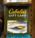 An image of a fishing-themed Cabela`s gift card, Father`s Day idea stock photos An image of a fishing-themed Cabela`s gift card, Father`s Day idea stock photos