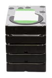 HDD Verschiedene Festplatten auf lokalisiertem weißem Hintergrund stockbilder HDD Verschiedene Festplatten auf lokalisiertem weißem Hintergrund stockbilder