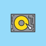 HDD, дисковод жесткого диска заполнило значок плана Стоковая Фотография HDD, дисковод жесткого диска заполнило значок плана Стоковая Фотография