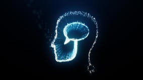 Head brain in a shape of Speech bubble