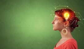 Head with new idea and network concept royalty free stock photo Head with new idea and network concept royalty free stock photo