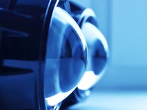 Headlight lenses in blue backlight stock photography Headlight lenses in blue backlight stock photography