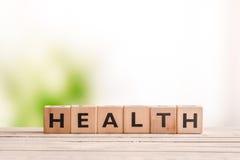 Health sign on a natural desk Royalty Free Stock Images Health sign on a natural desk Royalty Free Stock Images